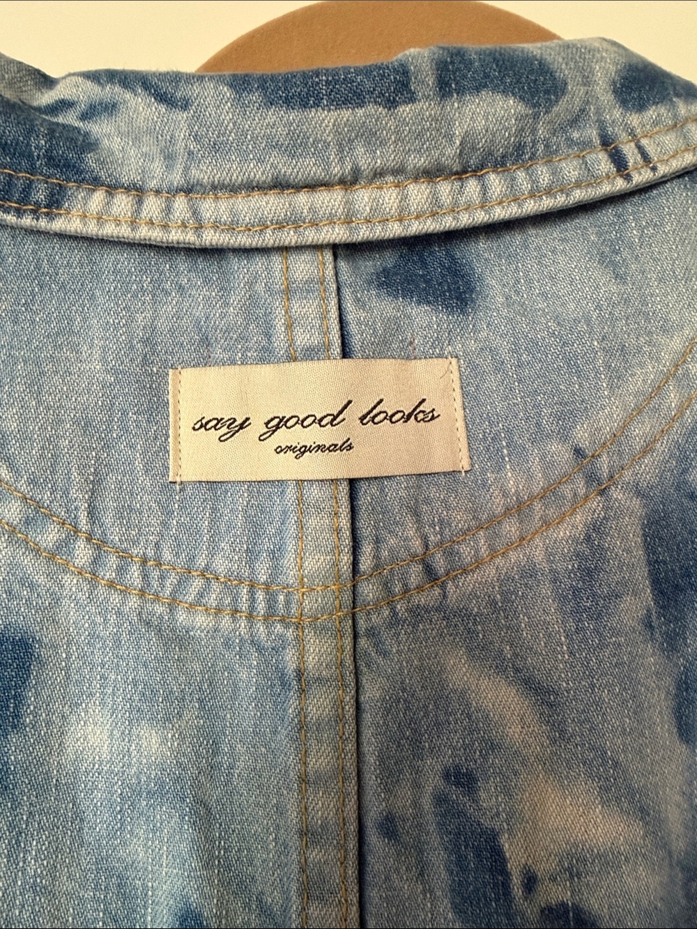 Rachel Comey Customized Blue Tie-Dye Denim Wrap Jumpsuit - Picture 6 of 7